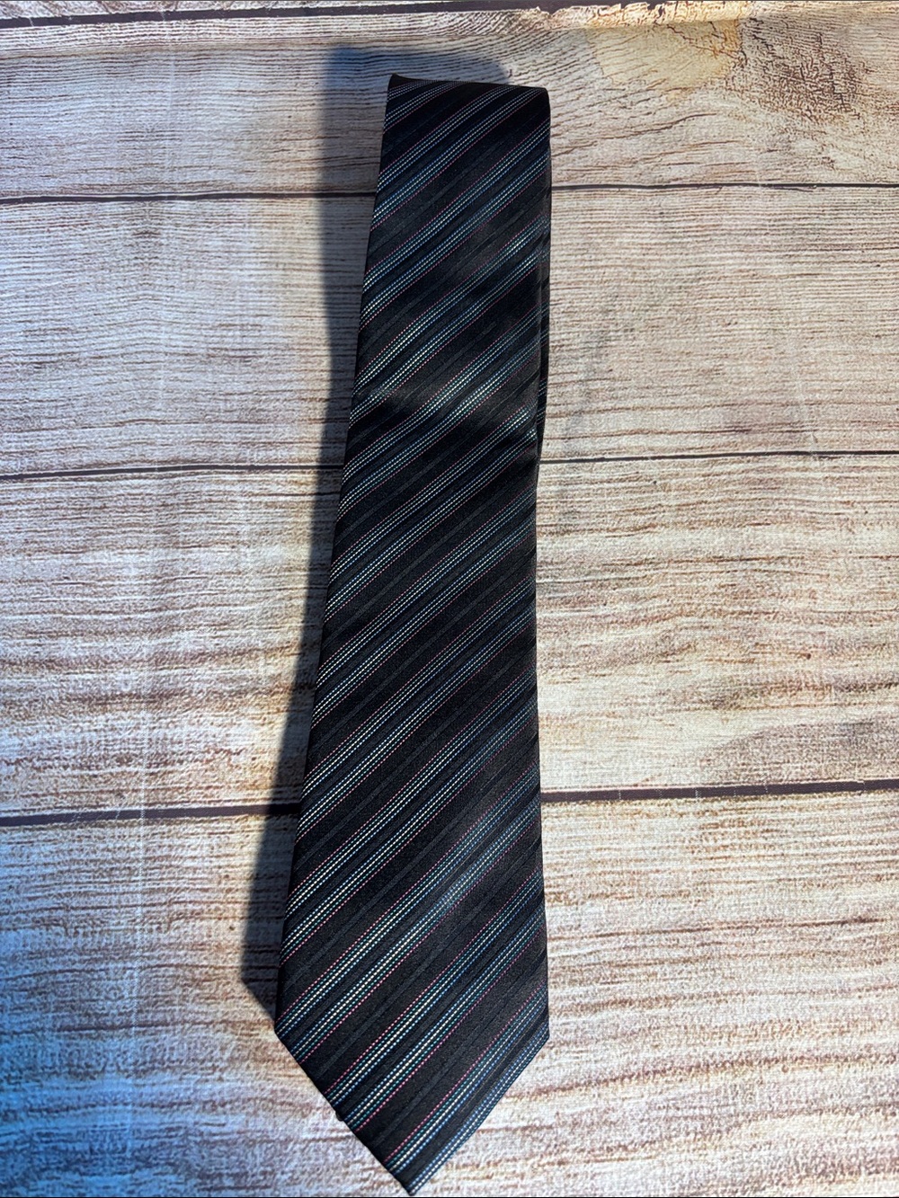 Black Label by Ruffini  Black Striped Men's Tie